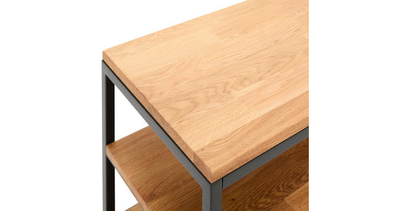 LOWBOARD in 120/90/35 cm - Eichefarben/Schwarz, Trend, Holz/Metall (120/90/35cm) - Landscape