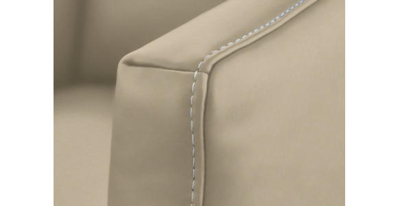 2-SITZER-SOFA  in Echtleder Ecru   - Ecru/Eichefarben, Natur, Leder/Holz (182/86/87cm) - Valnatura