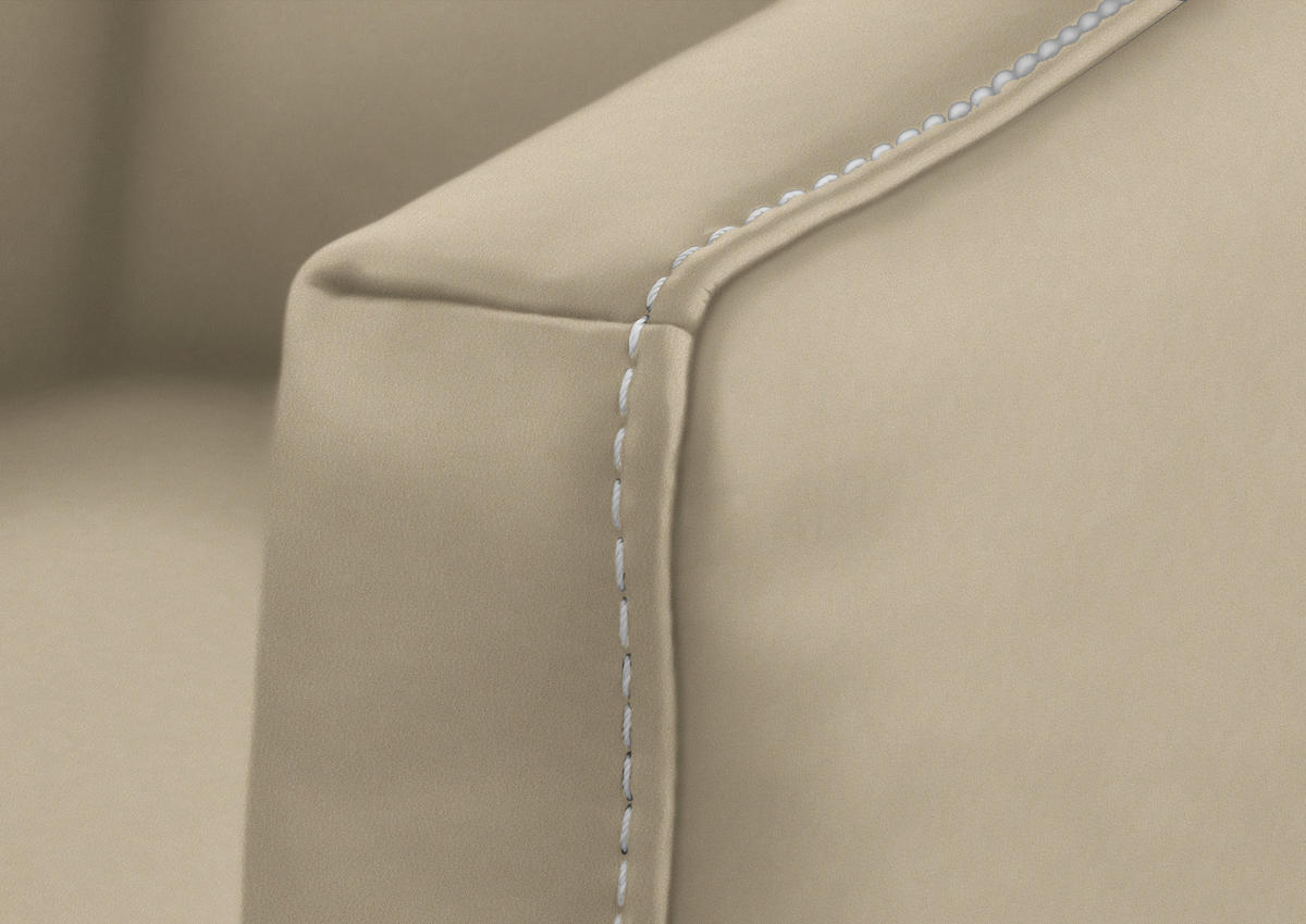 2-SITZER-SOFA  in Echtleder Ecru   - Ecru/Eichefarben, Natur, Leder/Holz (207/86/87cm) - Valnatura