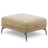 HOCKER Textil Hellbraun  - Hellbraun/Schwarz, Design, Textil/Metall (96/45/80cm) - P & B