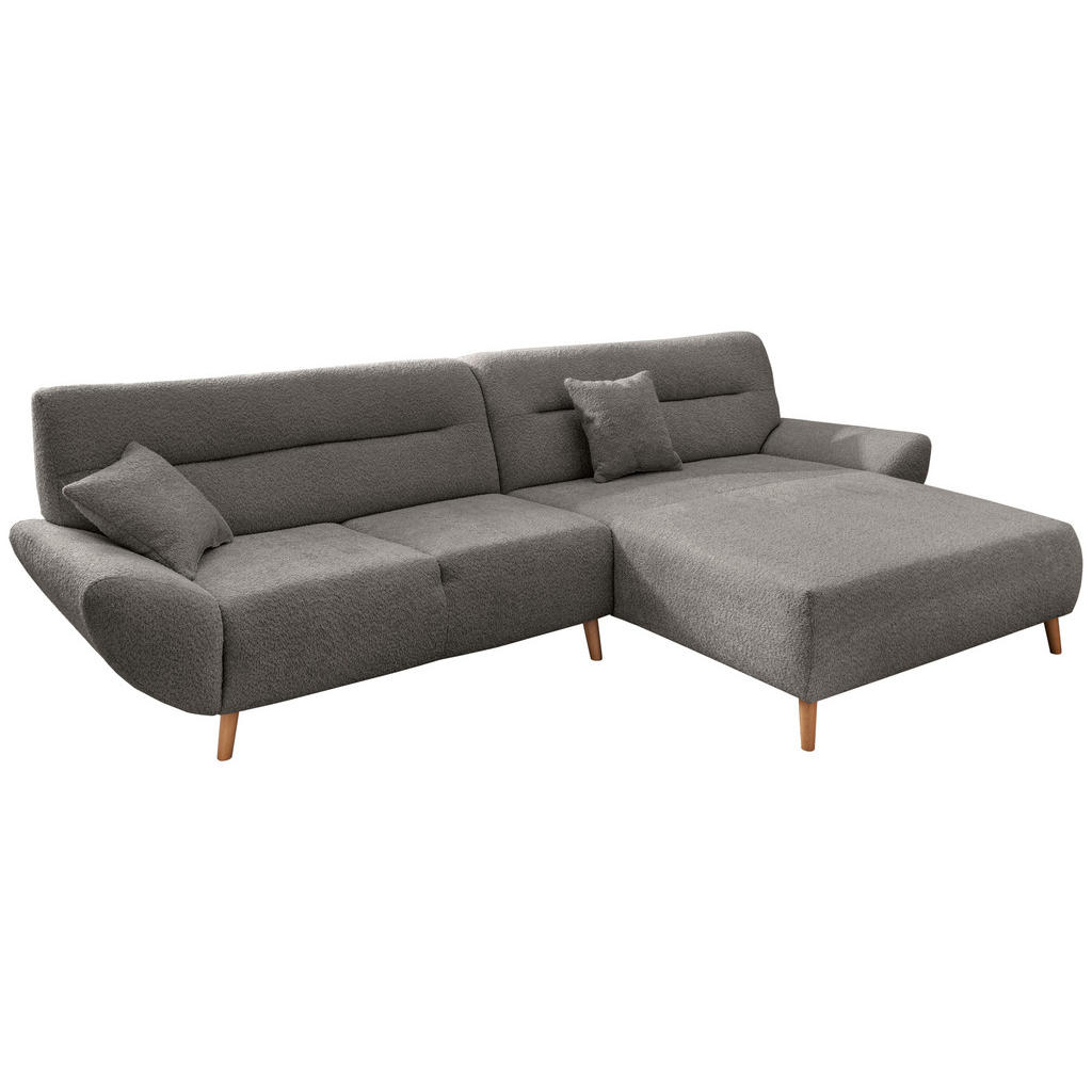 Thumbnail - Mid.you Ecksofa, Anthrazit, Textil, Buche, Uni, 4-Sitzer, Füllung: Schaumstoff, Ottomane rechts, L-Form, 290 cm, Made in...