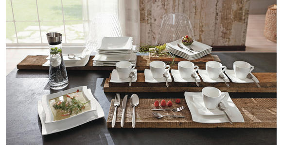 KAFFEESERVICE Weiß Swing 18-teilig  - Weiß, Basics, Keramik - Novel