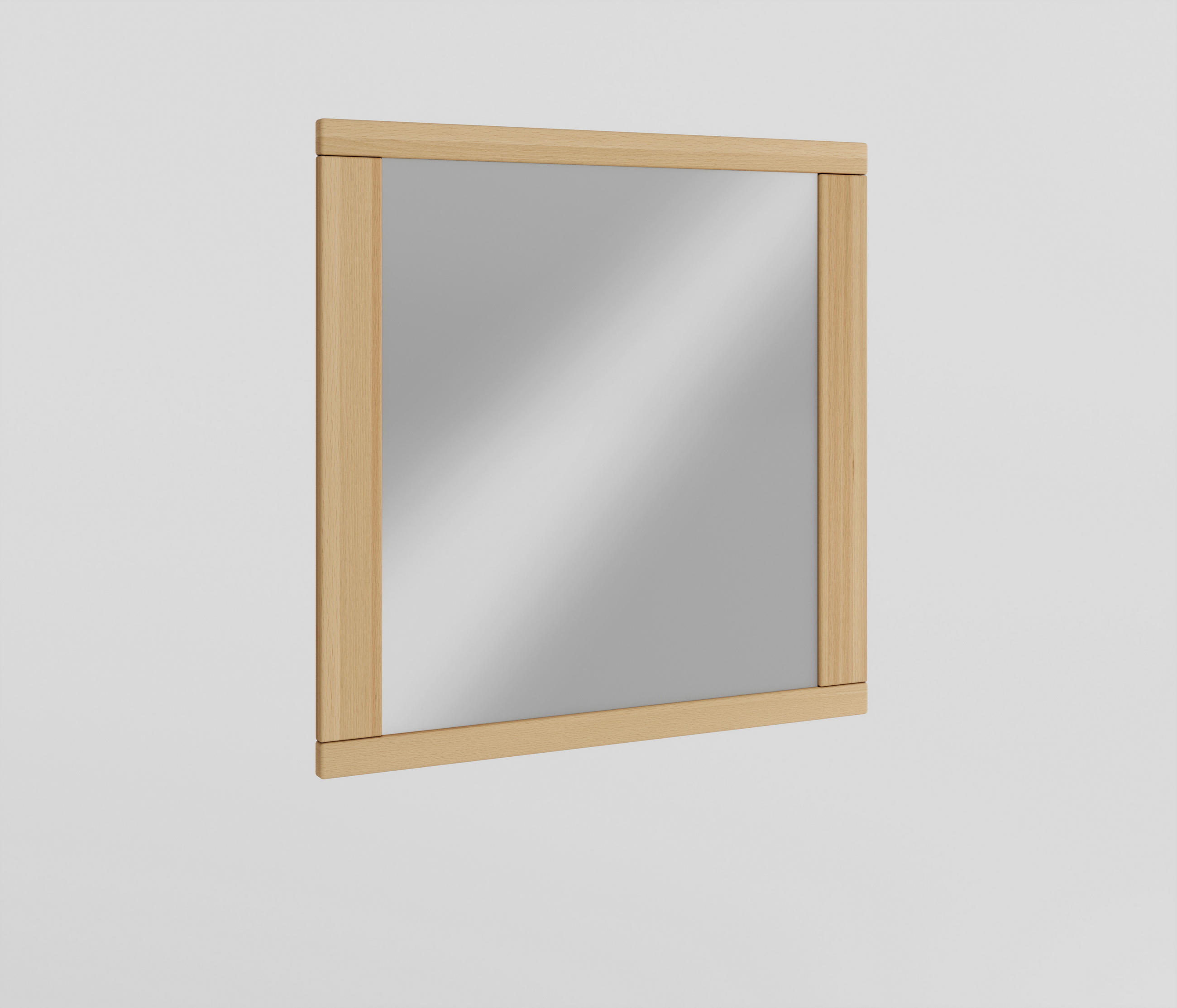 WANDSPIEGEL 80/80/2 cm  - Buchefarben, Design, Glas/Holz (80/80/2cm) - Livetastic