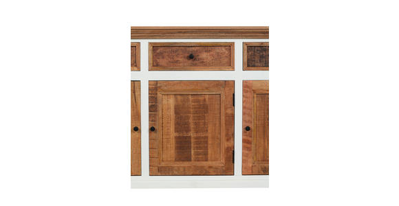 SIDEBOARD Akazie, Mangoholz vollmassiv Naturfarben, Weiß  - Schwarz/Naturfarben, ROMANTIK / LANDHAUS, Holz/Metall (160/90/45cm) - Landscape