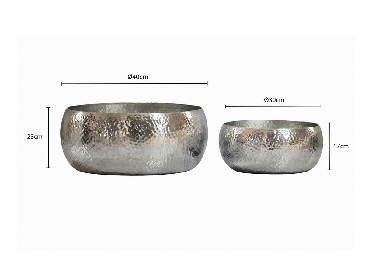 OBSTSCHALE  - Silberfarben, Design, Metall (40/23/40cm) - Livetastic