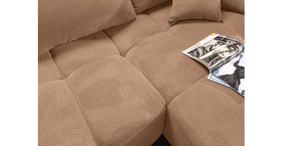 ECKSOFA Rosa Plüsch Zierkissen, Rückenkissen, Bettkasten, Schlaffunktion, Rücken echt, Liegefläche im Originalstoff  - Schwarz/Rosa, KONVENTIONELL, Kunststoff/Textil (253/192cm) - Carryhome