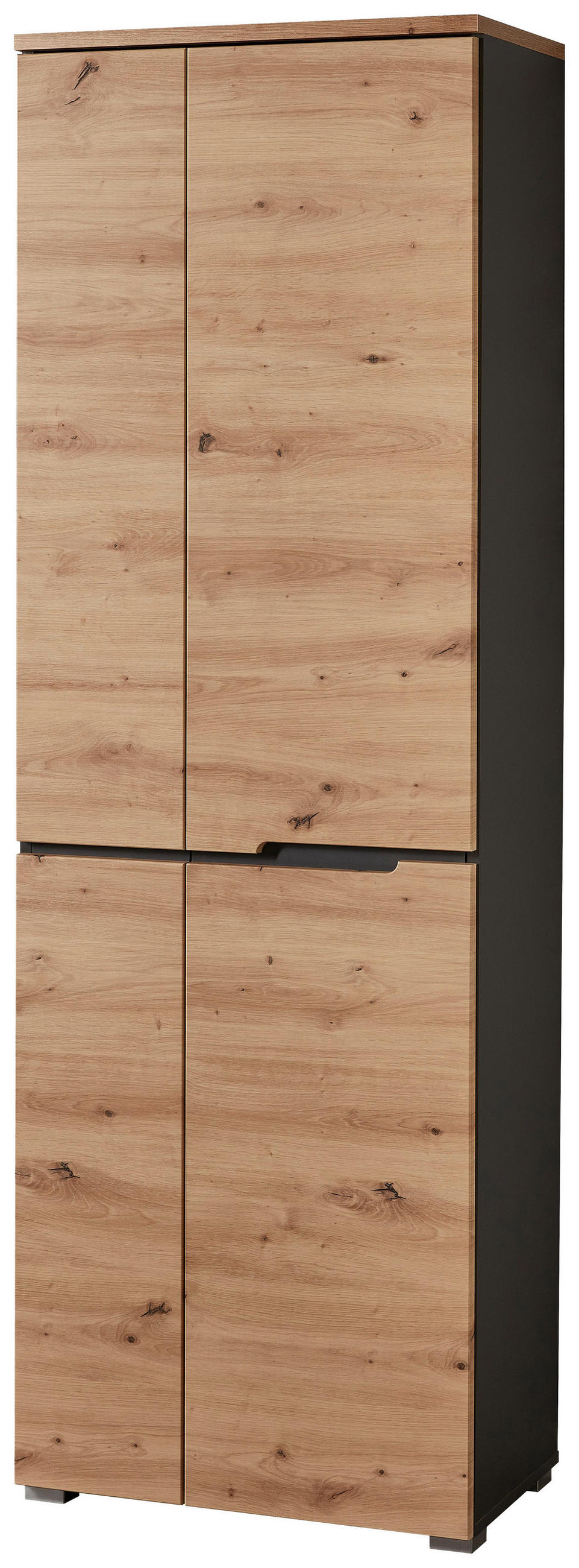 GARDEROBENSCHRANK in 65/198/38 cm - Graphitfarben/Eiche Artisan, Design, Holzwerkstoff (65/198/38cm) - Voleo