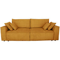 SCHLAFSOFA  mit Liegefunktion, Schlafen auf Sitzhöhe, Rücken echt Cord Currygelb  - Currygelb/Schwarz, KONVENTIONELL, Kunststoff/Textil (240/89/100cm) - Carryhome