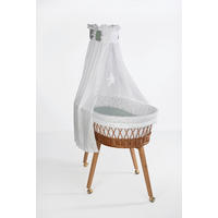 STUBENWAGEN-KOMPLETTSET Babybett Lounge Natur, Punkte   - Pastellgrün/Buchefarben, Basics, Holz/Textil (60/167/100cm) - Mionido