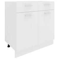 BÄNKSKÅP 80/82/46 cm  i vit  - vit/aluminiumfärg, Klassisk, metall/trämaterial (80/82/46cm) - MID.YOU