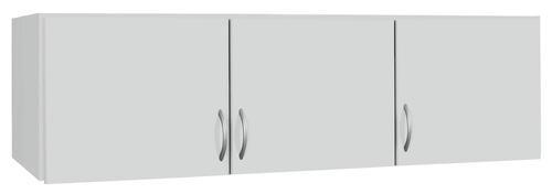 AUFSATZSCHRANK 136/39/54 cm   - Weiss/Silberfarben, Design, Holzwerkstoff/Kunststoff (136/39/54cm) - Carryhome