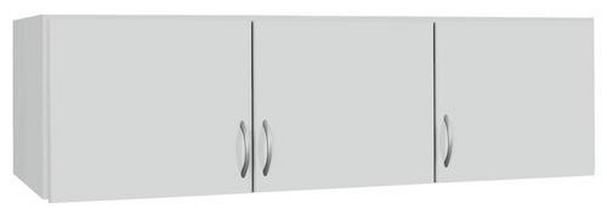 AUFSATZSCHRANK 136/39/54 cm   - Weiss/Silberfarben, Design, Holzwerkstoff/Kunststoff (136/39/54cm) - Carryhome