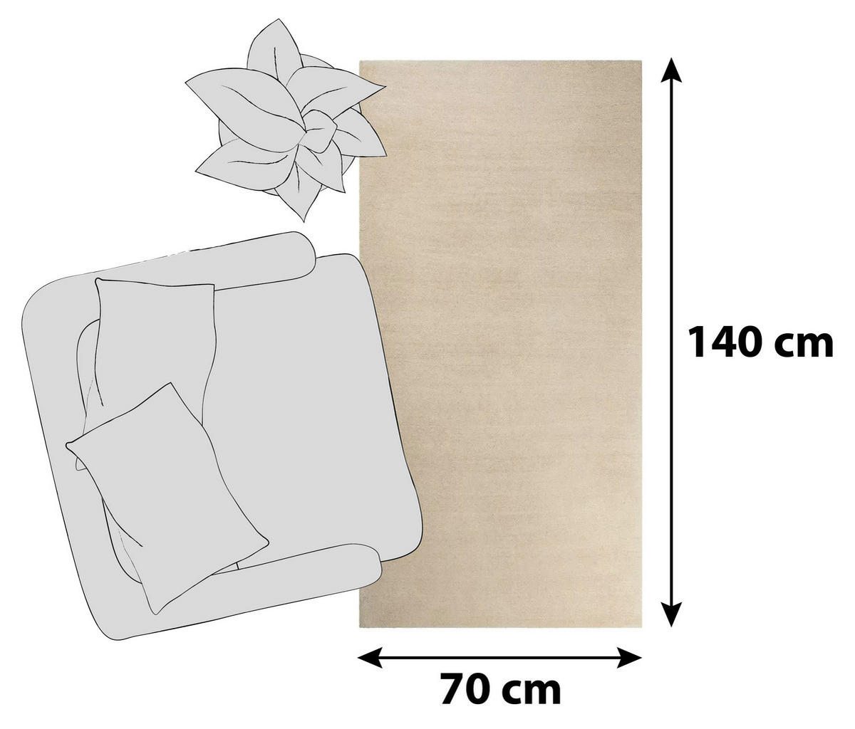 HOCHFLORTEPPICH 70/140 cm Loft Beige  - Beige, KONVENTIONELL, Textil (70/140cm) - Esprit