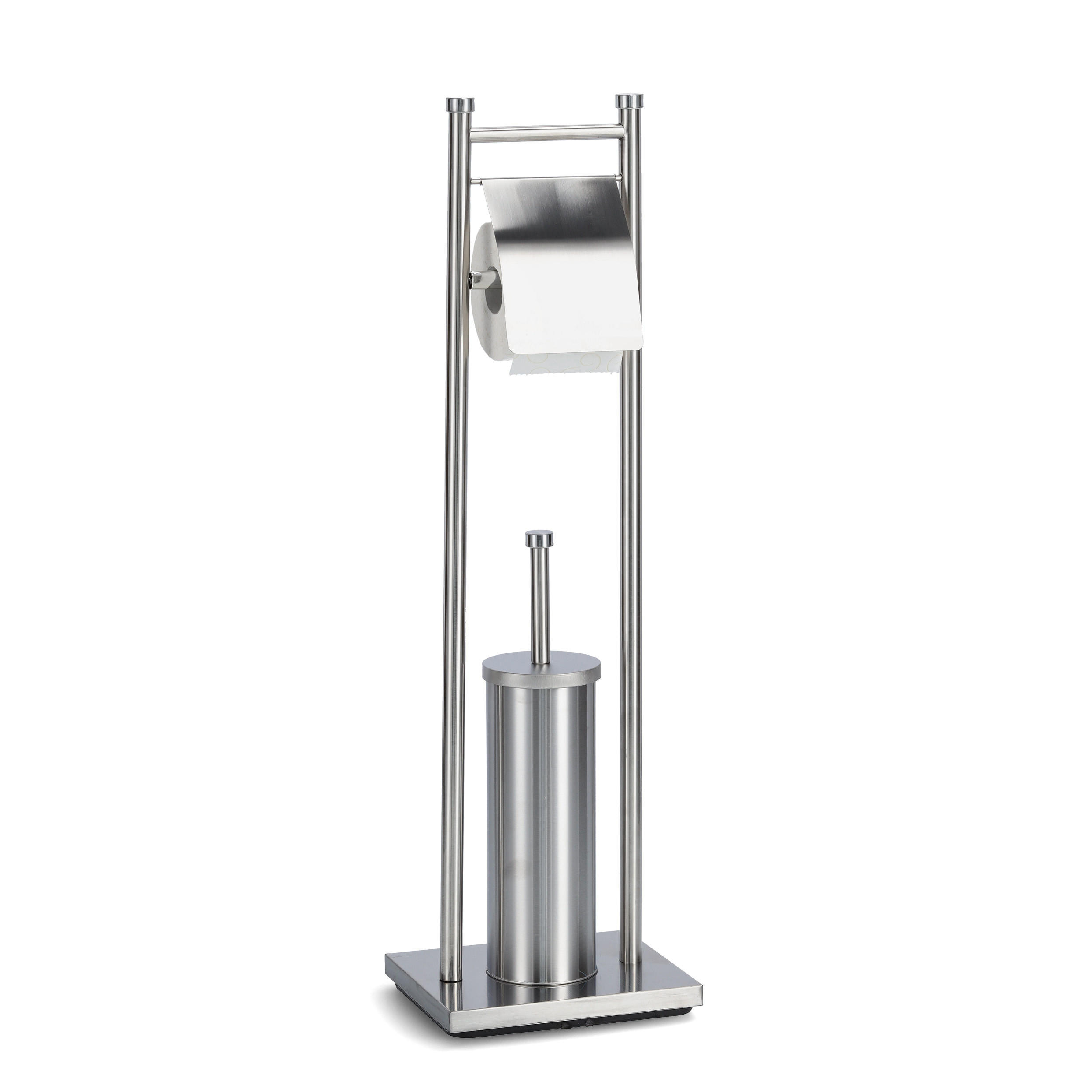 WC-BÜRSTENKOMBINATION - Silberfarben, Basics, Kunststoff/Metall (22/18/76cm) - Zeller Present