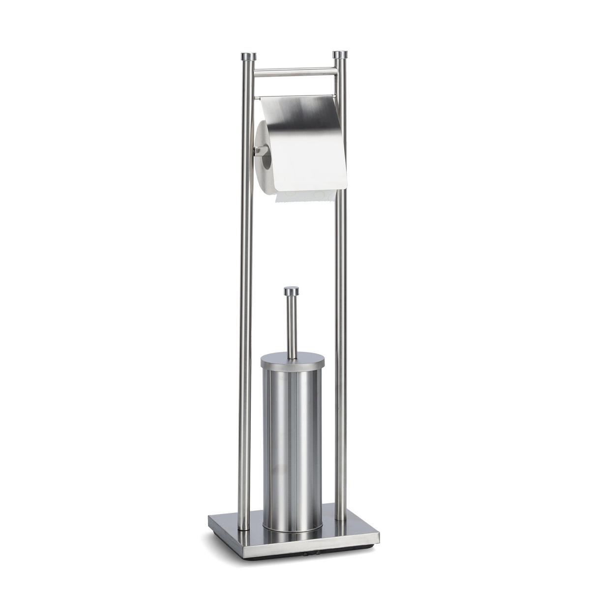WC-BÜRSTENKOMBINATION - Silberfarben, Basics, Kunststoff/Metall (22/18/76cm) - Zeller Present
