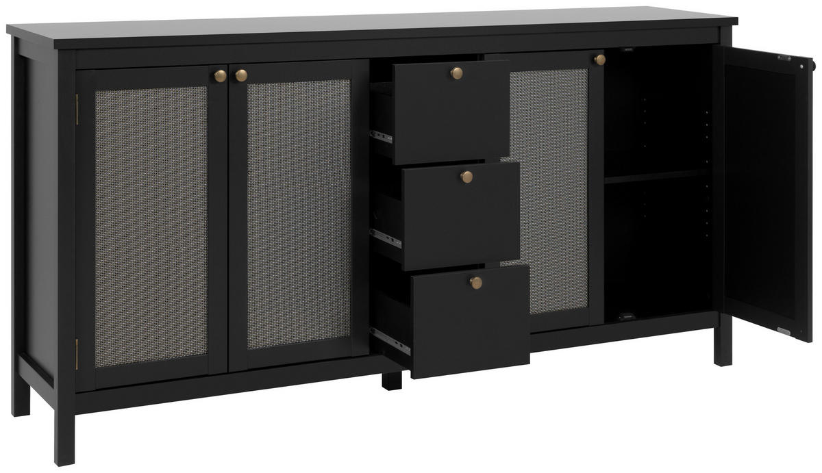 SIDEBOARD  in 180/90/40 cm  - Messingfarben/Schwarz, Trend, Holzwerkstoff/Metall (180/90/40cm) - MID.YOU