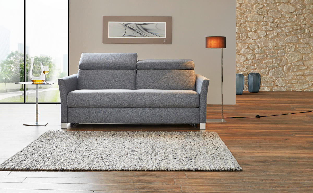 SCHLAFSOFA in Textil Naturfarben  - Silberfarben/Naturfarben, Konventionell, Holz/Textil (185/100/100cm) - Bali