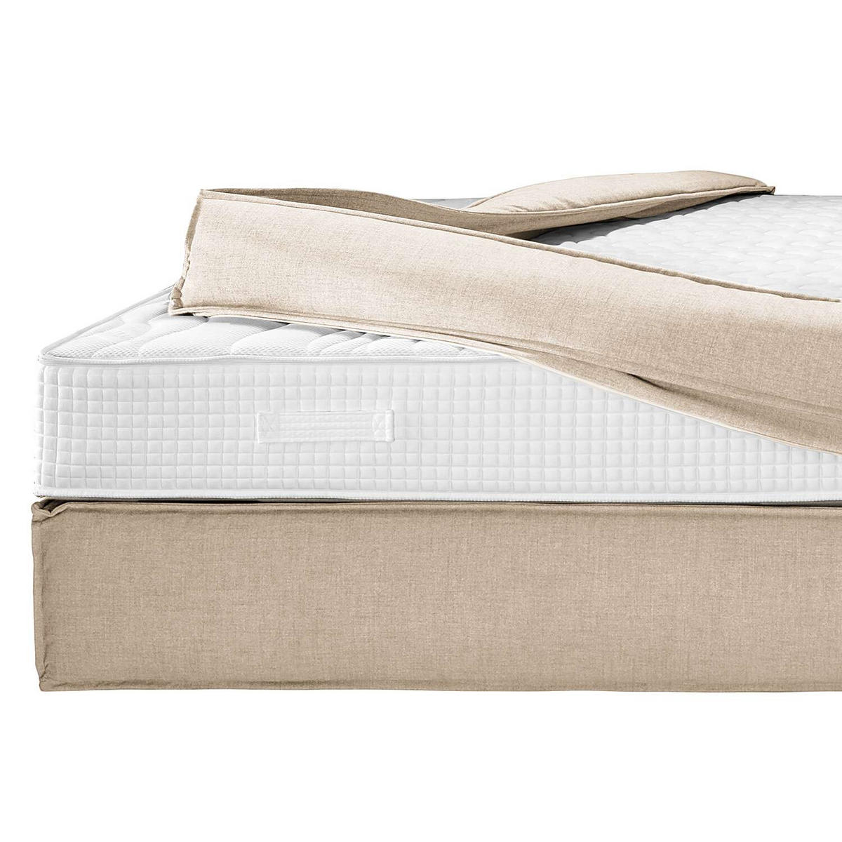 BOXSPRINGBETT 140/200 cm  in Beige  - Beige/Schwarz, Design, Textil (140/200cm) - home24