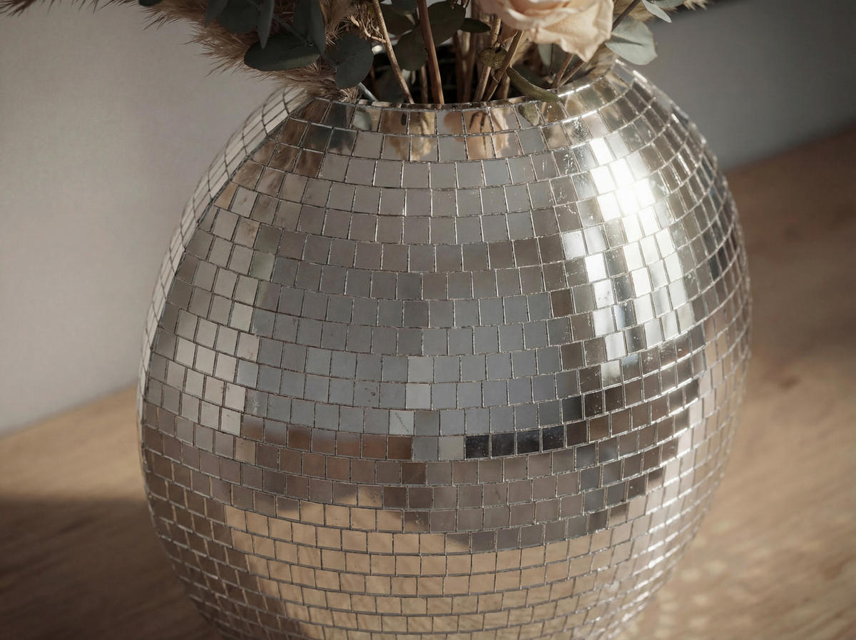 VASE 35 cm  - Silberfarben, Design, Metall (40/10/35cm) - Livetastic