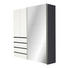 KLEIDERSCHRANK 3-türig Graphitfarben, Weiß - Graphitfarben/Alufarben, Design, Glas/Holzwerkstoff (200/216/68cm) - Hom`in KLEIDERSCHRANK 3-türig Graphitfarben, Weiß - Graphitfarben/Alufarben, Design, Glas/Holzwerkstoff (200/216/68cm) - Hom`in