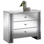 KOMMODE verspiegelt 95,5/80,5/40 cm  - Silberfarben/Schwarz, Design, Glas (95,5/80,5/40cm) - Xora