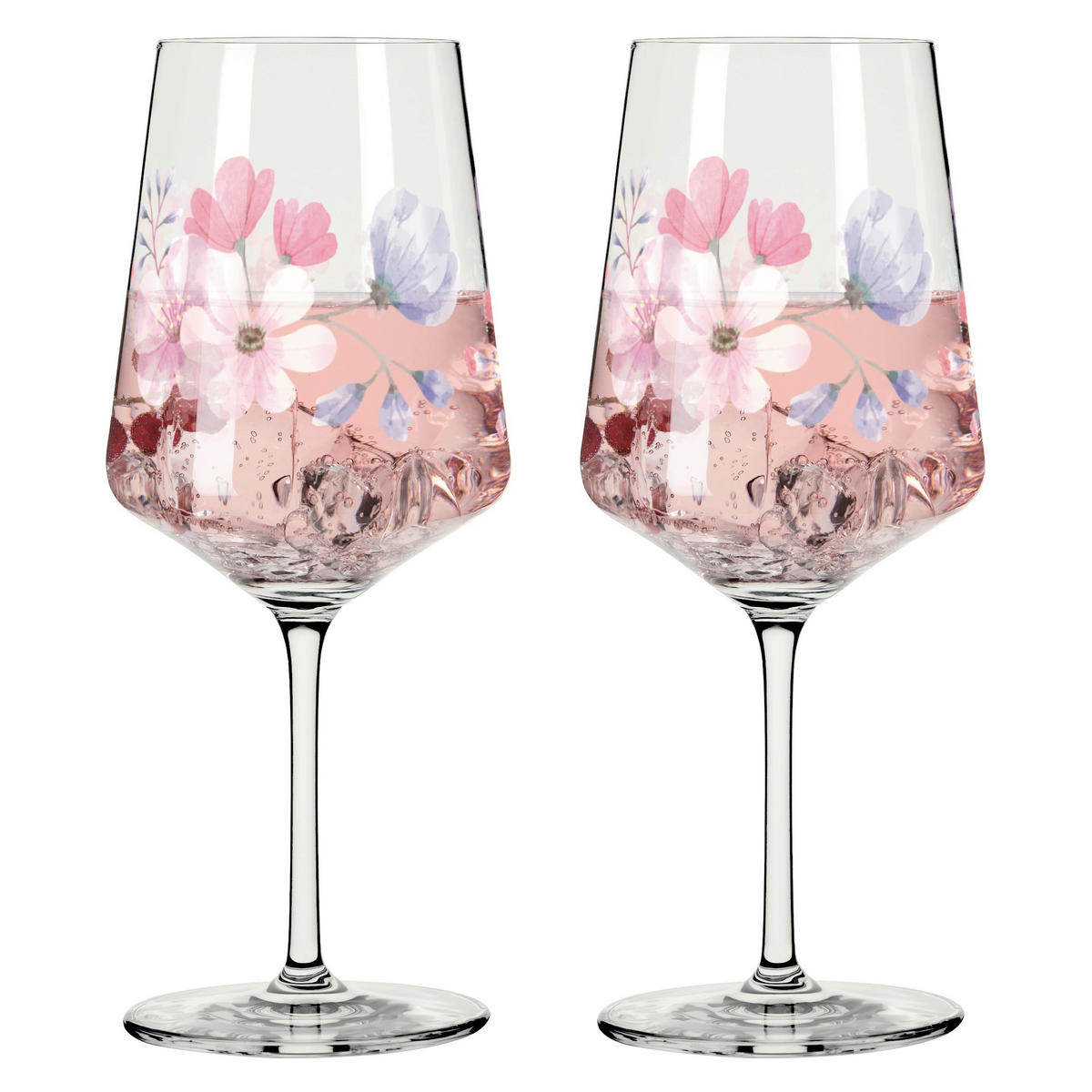 GLÄSERSET Sommersonett  2-teilig  - Pink/Transparent, Design, Glas (9.3/22.5cm) - Ritzenhoff