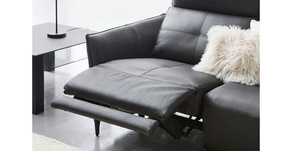 2-SITZER-SOFA  in Echtleder Schwarz   - Schwarz, Design, Leder/Metall (191/98/101cm) - Novel