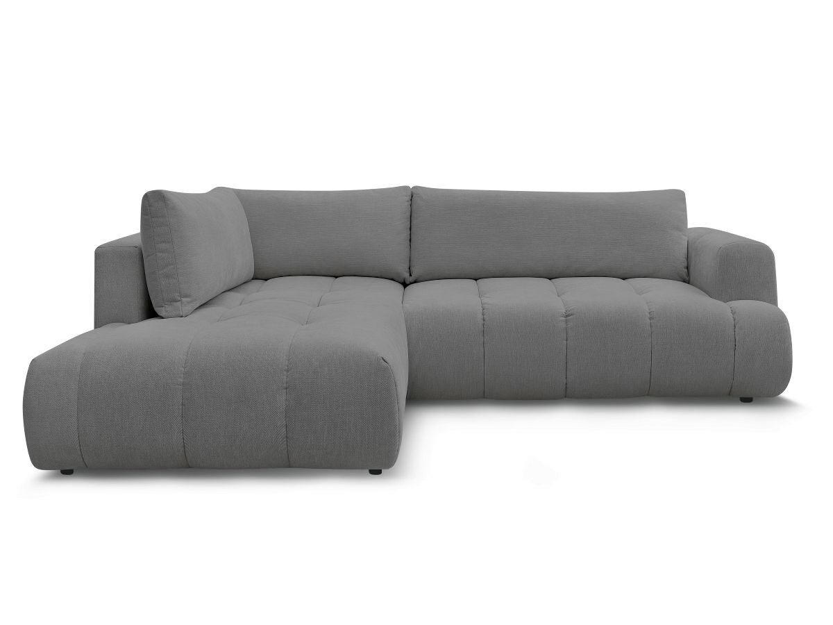 ECKSCHLAFSOFA FUJI Leinenoptik Dunkelgrau  inkl.  - Dunkelgrau/Schwarz, MODERN, Kunststoff/Textil (204/282cm)