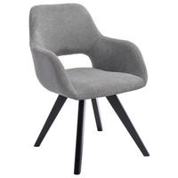 ARMLEHNSTUHL in Holz, Textil Hellgrau  - Hellgrau/Schwarz, Design, Holz/Textil (56/86/64cm) - Lomoco