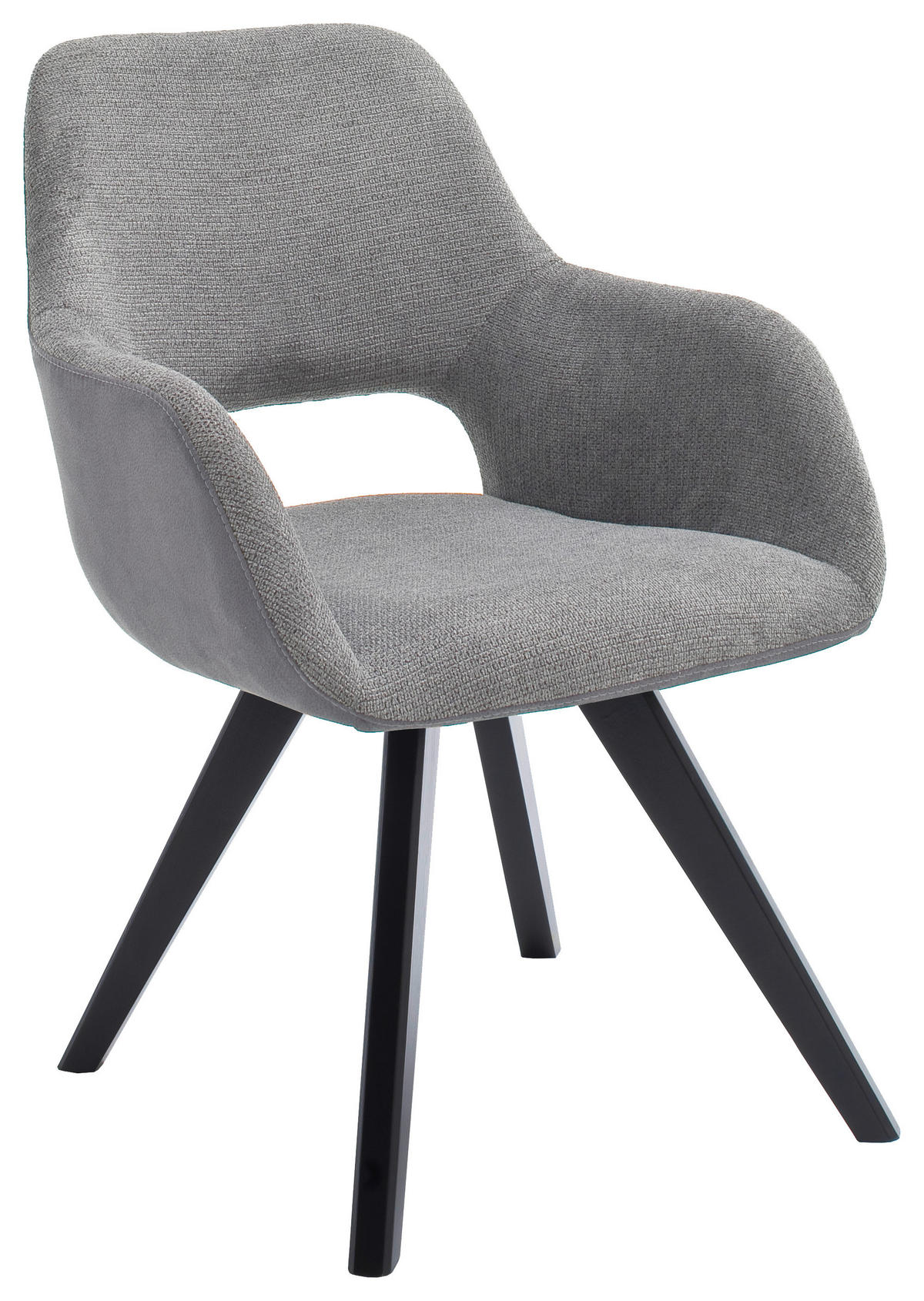 ARMLEHNSTUHL in Holz, Textil Hellgrau  - Hellgrau/Schwarz, Design, Holz/Textil (56/86/64cm) - Lomoco