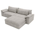 ECKSOFA  in Webstoff Greige  306/198 cm  - Greige/Schwarz, MODERN, Kunststoff/Textil (306/198cm) - Carryhome
