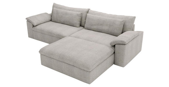 ECKSOFA  in Webstoff Greige  306/198 cm  - Greige/Schwarz, MODERN, Kunststoff/Textil (306/198cm) - Carryhome