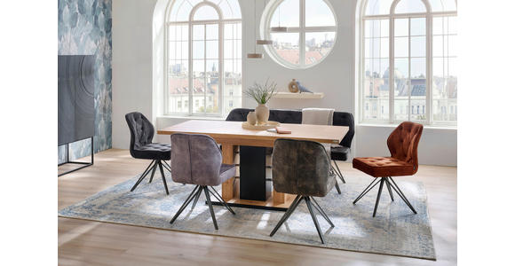 ESSTISCH 140-180/90/75 cm Nachbildung  Holzwerkstoff ausziehbar rechteckig Schwarz, Eiche Artisan  - Schwarz/Eiche Artisan, KONVENTIONELL, Holzwerkstoff (140-180/90/75cm) - Carryhome
