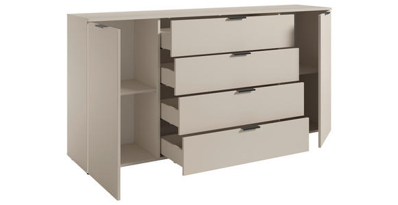 SIDEBOARD in 180/90/40 cm - Kaschmir/Schwarz, Basics, Holzwerkstoff/Kunststoff (180/90/40cm) - Carryhome