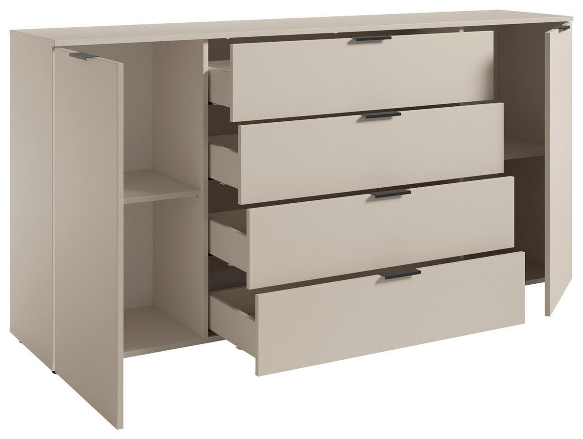 KOMODA S VRATIMA - kašmir/crna, Osnovno, pločasti materijal/plastika (180/90/40cm) - Xora