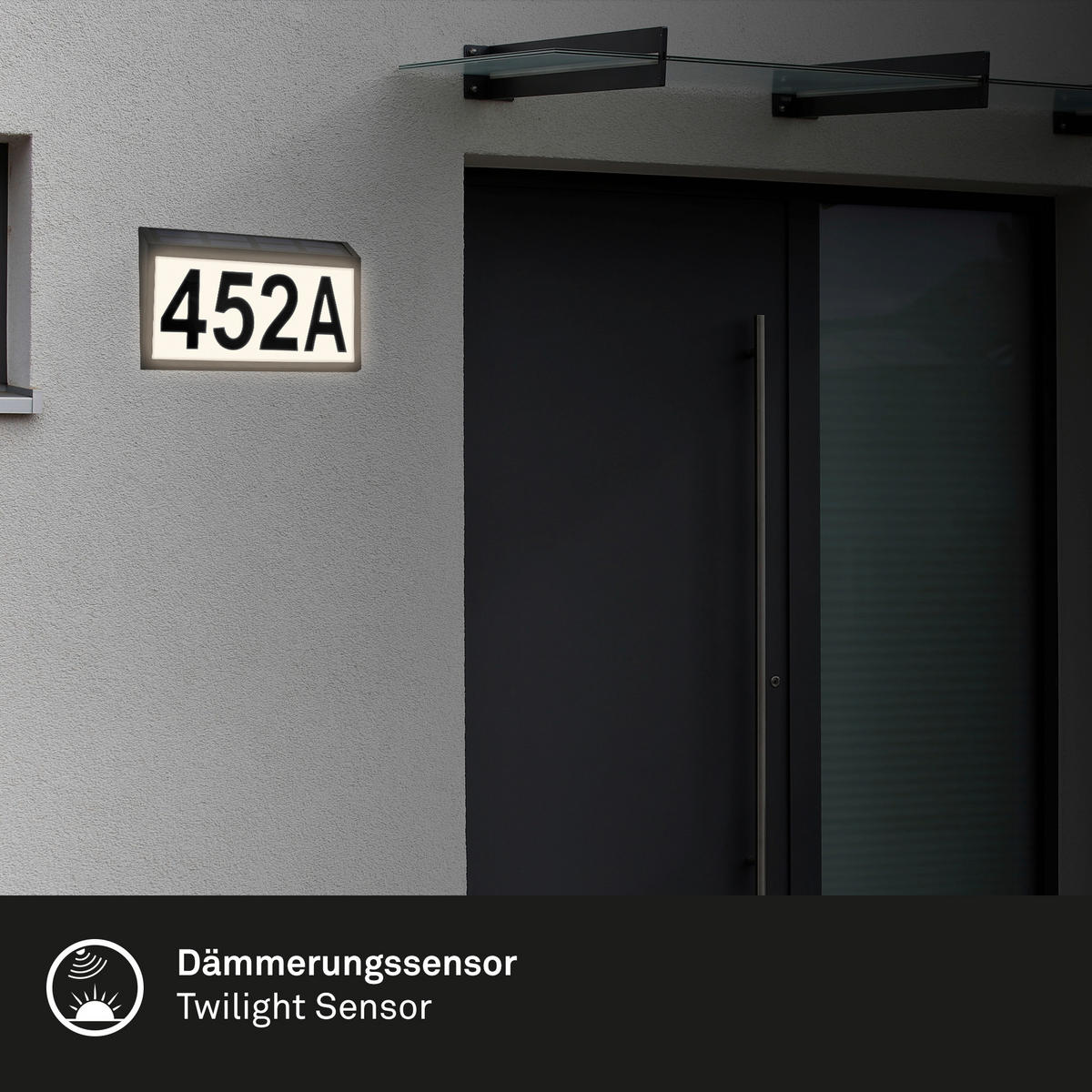 SZOLÁRLÁMPA  - fekete, Basics, műanyag (28/18/3,5cm)