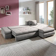 ECKSOFA in Webstoff Grau  - Chromfarben/Grau, Design, Kunststoff/Textil (302/187cm) - Carryhome