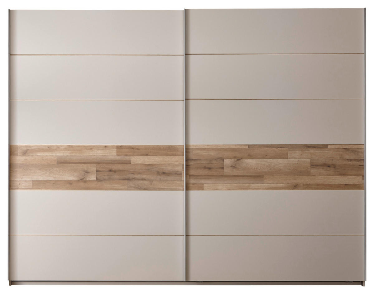  SCHWEBETÜRENSCHRANK 270/210/60 cm 2-türig  - Champagner/Eichefarben, Modern, Holzwerkstoff/Metall (270/210/60cm) - MID.YOU