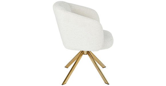 ARMLEHNSTUHL  Sitzfläche 360° drehbar Mikrofaser  Goldfarben, Beige  - Beige/Goldfarben, Design, Textil/Metall (65,5/82/61,5cm) - Hom`in