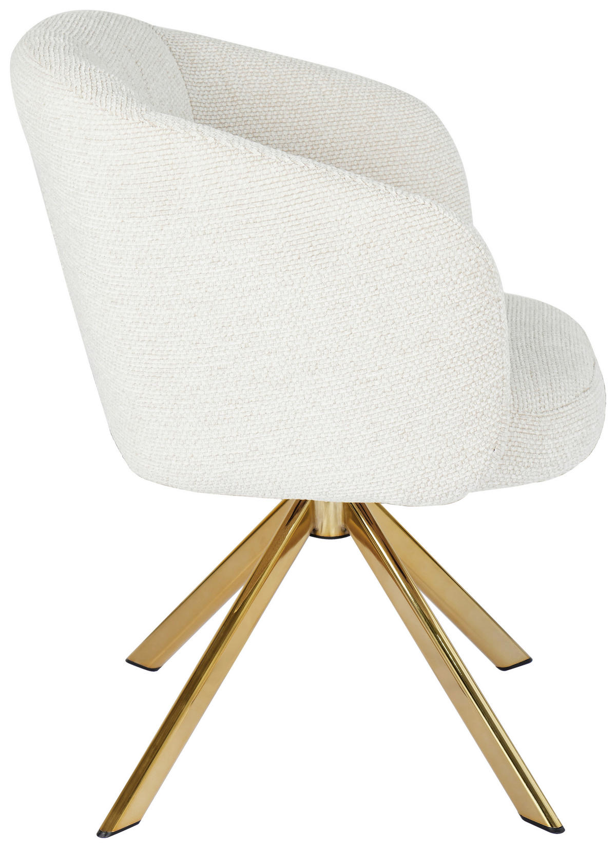 ARMLEHNSTUHL  Sitzfläche 360° drehbar Mikrofaser  Goldfarben, Beige  - Beige/Goldfarben, Design, Textil/Metall (65,5/82/61,5cm) - Hom`in