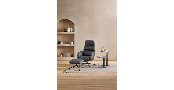 RELAXSESSELSET in Leder Schwarz  - Schwarz, Design, Leder/Metall (73/110/87cm) - Dieter Knoll