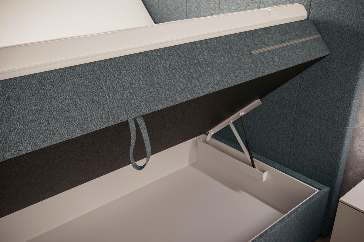 BOXBETT 160/200 cm  in Grau  - Grau, KONVENTIONELL, Kunststoff/Textil (160/200cm) - Boxxx