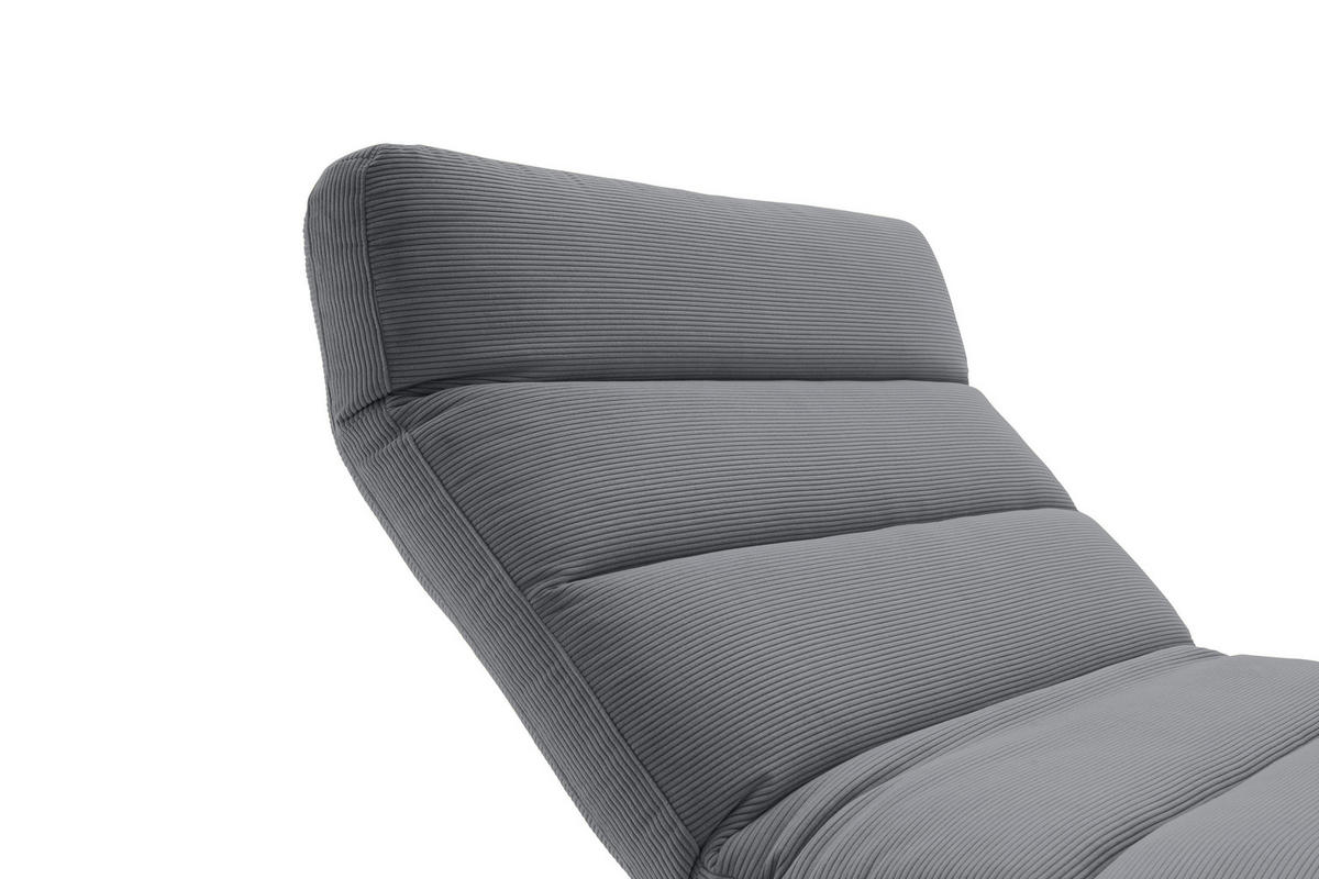 RELAXLIEGE in Feincord Anthrazit  - Anthrazit/Schwarz, Design, Textil/Metall (120/54-113/158-198cm) - Pure Home Lifestyle