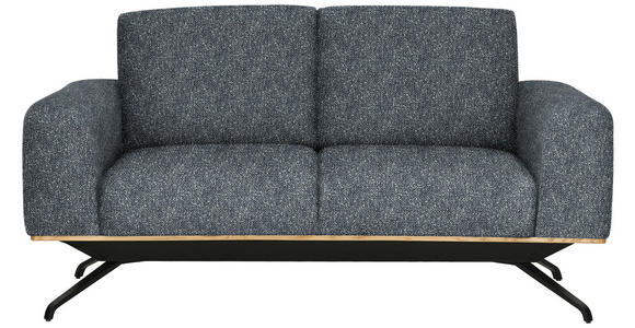 2-SITZER-SOFA in Struktur Dunkelgrau - Dunkelgrau/Schwarz, Design, Holz/Textil (166/85-104/95cm) - Novel