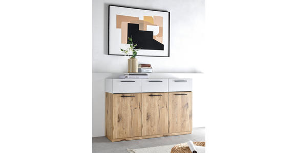 SIDEBOARD Eichefarben, Hellgrau Einlegeböden  - Eichefarben/Anthrazit, MODERN, Holzwerkstoff/Kunststoff (135,8/91,2/40cm) - Venda