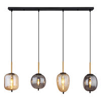 VISEČA SVETILKA  Blacky   110/18,5/120 cm         E14 - črna/barve medenine, Design, kovina/steklo (110/18,5/120cm) - Globo