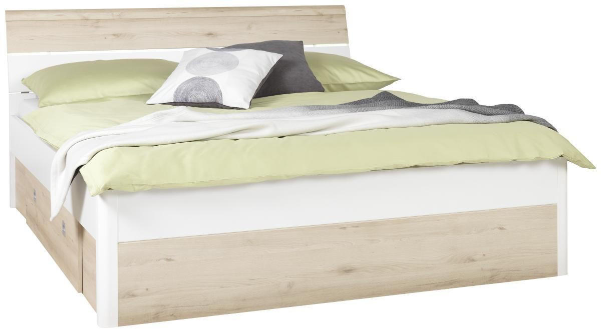 BETT 180/200 cm  in Weiß, Buchefarben  - Buchefarben/Weiß, Design, Holz/Holzwerkstoff (180/200cm) - Ti'me