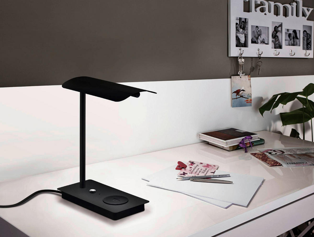 TISCHLEUCHTE 24/13/32 cm   - Schwarz, Design, Kunststoff/Metall (24/13/32cm) - Eglo
