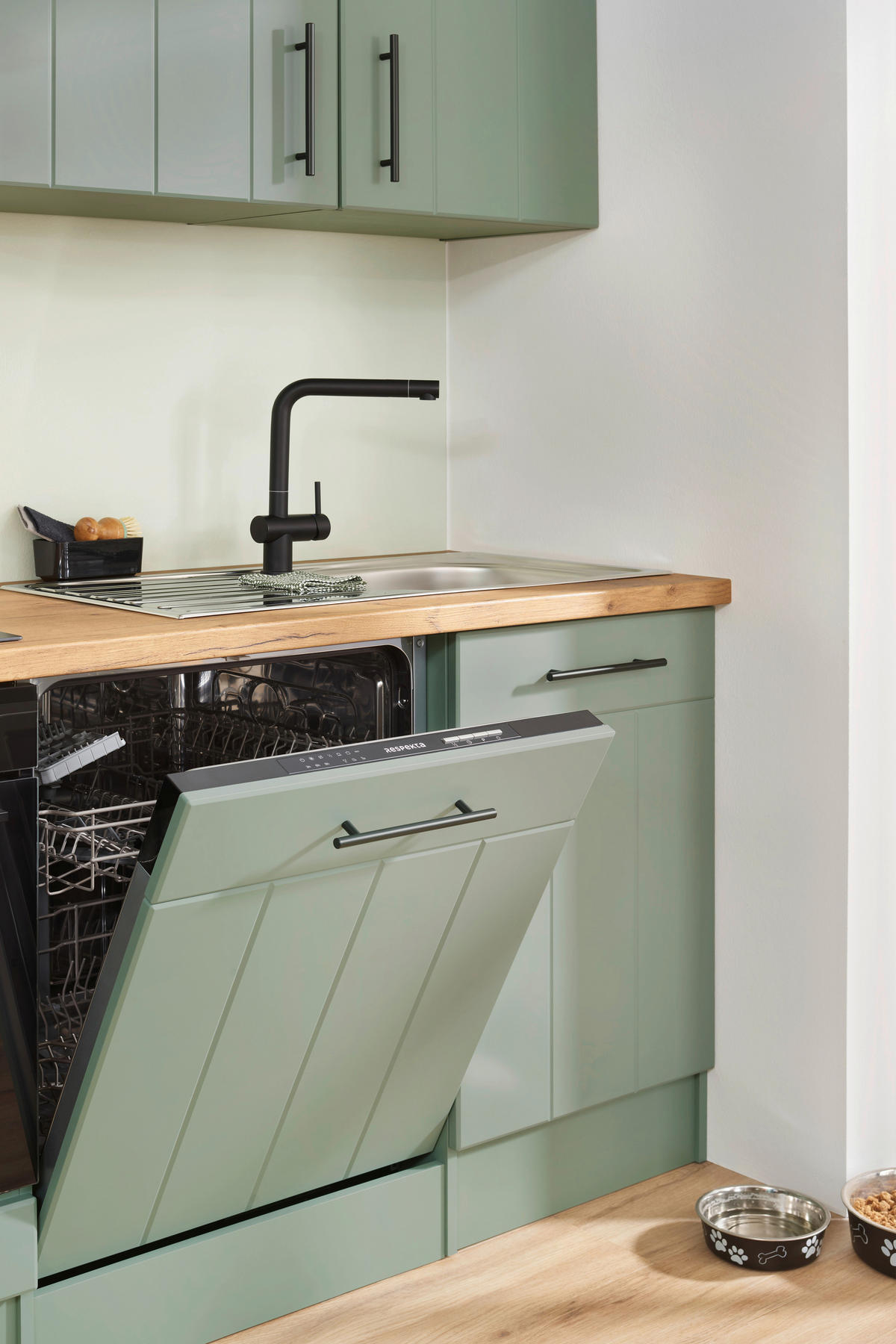 HÖRNKÖK 280/172 cm  i vildek, vassgrön  - vassgrön/vildek, Trend, metall/trämaterial (280/172cm) - Respekta