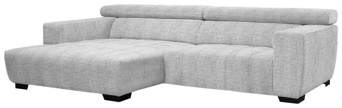 ECKSOFA in Webstoff Hellgrau  182/279 cm  - Hellgrau/Schwarz, KONVENTIONELL, Textil/Metall (182/279cm) - Hom`in